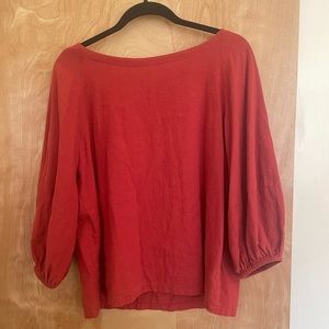 Linen blouse, with v back